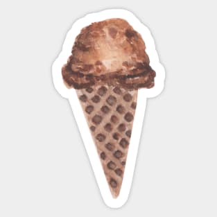 Chocolate ice cream cone Sticker